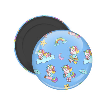 Unicorn pattern, Μαγνητάκι ψυγείου στρογγυλό διάστασης 5cm