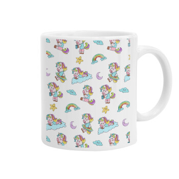 Unicorn pattern, Ceramic coffee mug, 330ml