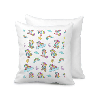 Unicorn pattern, Sofa cushion 40x40cm includes filling