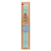 Easter Set, wooden keychain & aromatic flat Easter candle (30cm) (TURQUOISE)