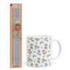 Easter Set, Ceramic Cup (330ml) & Easter aromatic flat candle (30cm) (GRAY)