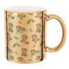 Mug ceramic, gold mirror, 330ml