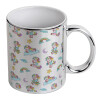 Mug ceramic, silver mirror, 330ml