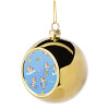 Golden Christmas tree ball ornament 8cm