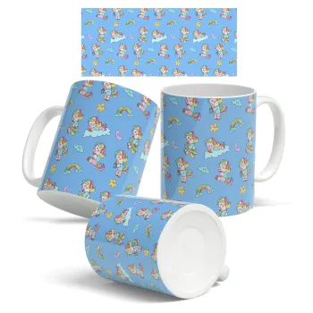 Unicorn pattern, Κούπα, κεραμική, 330ml