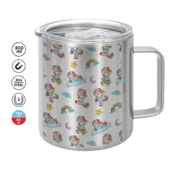 Unicorn pattern, Mug Stainless steel double wall 300ml