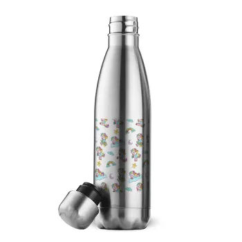 Unicorn pattern, Inox (Stainless steel) double-walled metal mug, 500ml