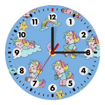 Unicorn pattern, Ρολόι τοίχου ξύλινο (20cm)