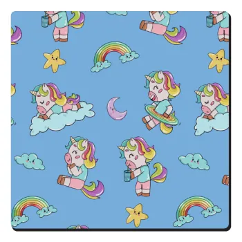 Unicorn pattern, Τετράγωνο μαγνητάκι ξύλινο 6x6cm