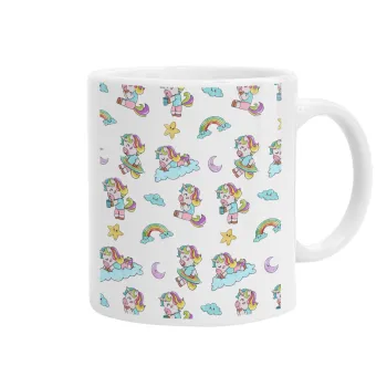Unicorn pattern, Ceramic coffee mug, 330ml