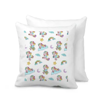 Unicorn pattern, Sofa cushion 40x40cm includes filling