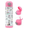 Children's hot water bottle, stainless steel, with safety straw, PINK (500ml)