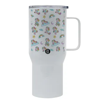 Unicorn pattern, Tumbler με καπάκι, διπλού τοιχώματος (θερμό) 750L