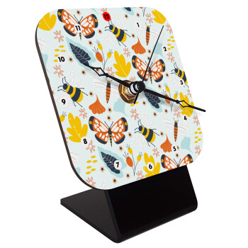 Πεταλούδες, Επιτραπέζιο ρολόι ξύλινο με δείκτες (10cm)