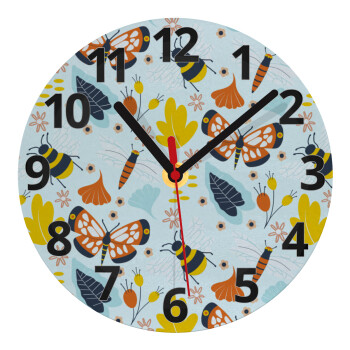 Πεταλούδες, Ρολόι τοίχου γυάλινο (20cm)