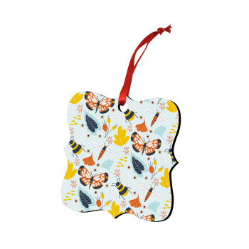 Πεταλούδες, Στολίδι Χριστουγεννιάτικο στολίδι polygon ξύλινο 7.5cm