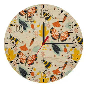 Πεταλούδες, Ρολόι τοίχου ξύλινο plywood (20cm)