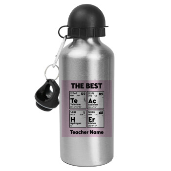 THE BEST Teacher chemical symbols, Metallic water jug, Silver, aluminum 500ml