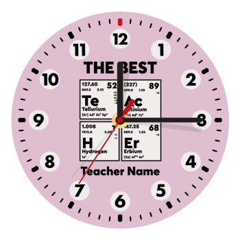 THE BEST Teacher chemical symbols, Ρολόι τοίχου ξύλινο (20cm)