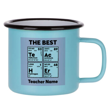 THE BEST Teacher chemical symbols, Κούπα Μεταλλική εμαγιέ ΜΑΤ σιέλ 360ml