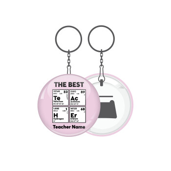THE BEST Teacher chemical symbols, Μπρελόκ μεταλλικό 5cm με ανοιχτήρι
