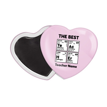 THE BEST Teacher chemical symbols, Μαγνητάκι καρδιά (57x52mm)