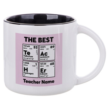 THE BEST Teacher chemical symbols, Κούπα κεραμική 400ml Λευκή/Μαύρη