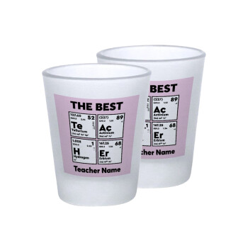 THE BEST Teacher chemical symbols, Σφηνοπότηρα γυάλινα 45ml του πάγου (2 τεμάχια)