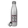 Metallic Glitter Silver Thermos Flask (Stainless steel), double-walled, 500ml