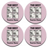 SET of 4 round wooden coasters (9cm)