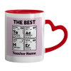 Mug heart red handle, ceramic, 330ml