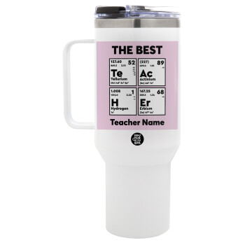 THE BEST Teacher chemical symbols, Mega Tumbler με καπάκι, διπλού τοιχώματος (θερμό) 1,2L