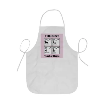 THE BEST Teacher chemical symbols, Ποδιά Σεφ ολόσωμη κοντή  Παιδική (44x62cm)