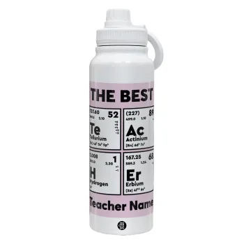 THE BEST Teacher chemical symbols, Θερμός 1L Ανοξείδωτο με Βάση Κινητού & Διπλά Τοιχώματα