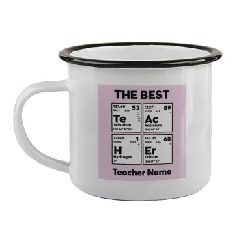 THE BEST Teacher chemical symbols, Κούπα εμαγιέ με μαύρο χείλος 360ml