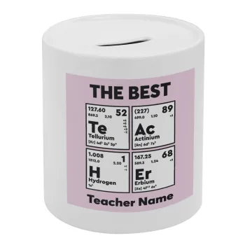 THE BEST Teacher chemical symbols, Κουμπαράς πορσελάνης με τάπα