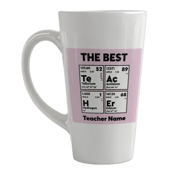 THE BEST Teacher chemical symbols, Κούπα κωνική Latte Μεγάλη, κεραμική, 450ml