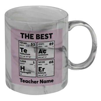 THE BEST Teacher chemical symbols, Mug ceramic marble style, 330ml