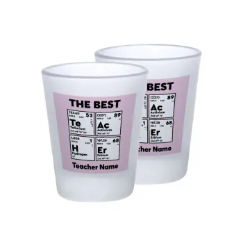 THE BEST Teacher chemical symbols, Σφηνοπότηρα γυάλινα 45ml του πάγου (2 τεμάχια)