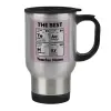 Stainless steel travel mug with lid, double wall 450ml