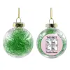 Transparent Christmas tree ball ornament with green filling 8cm