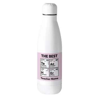 THE BEST Teacher chemical symbols, Μεταλλικό παγούρι θερμός (Stainless steel), 500ml