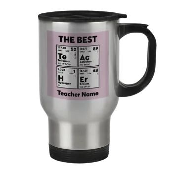 THE BEST Teacher chemical symbols, Κούπα ταξιδιού ανοξείδωτη με καπάκι, διπλού τοιχώματος (θερμό) 450ml