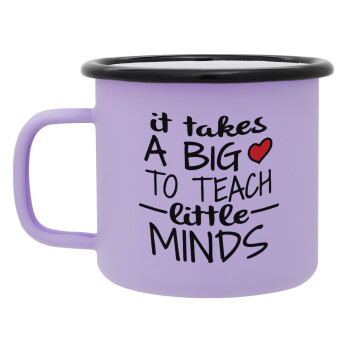 It takes big heart to teach little minds, Κούπα Μεταλλική εμαγιέ ΜΑΤ Light Pastel Purple 360ml