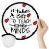 It takes big heart to teach little minds, Βεντάλια υφασμάτινη αναδιπλούμενη με θήκη (20cm)