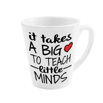 It takes big heart to teach little minds, Κούπα Latte Λευκή, κεραμική, 300ml