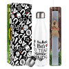 Easter candle, metallic white thermos bottle (500ml) & aromatic flat candle (30cm) (GRAY)