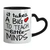 Mug heart black handle, ceramic, 330ml