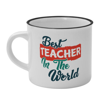 Best teacher in the World!, Κούπα κεραμική vintage Λευκή/Μαύρη 230ml