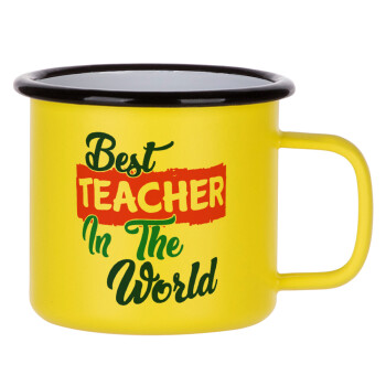 Best teacher in the World!, Κούπα Μεταλλική εμαγιέ ΜΑΤ Κίτρινη 360ml